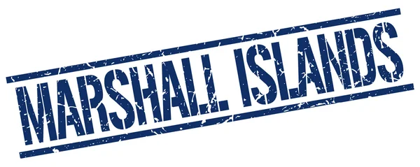 Sello cuadrado azul de las Islas Marshall — Vector de stock
