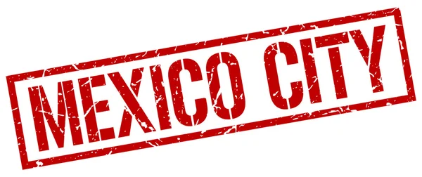 Ciudad de México sello cuadrado rojo — Archivo Imágenes Vectoriales