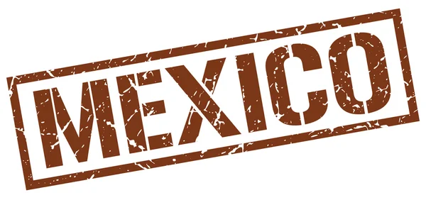 México sello cuadrado marrón — Vector de stock