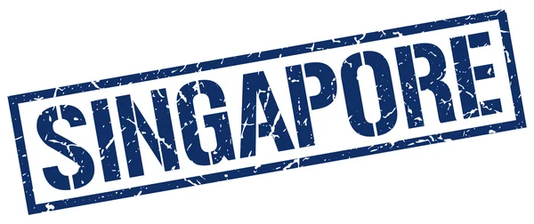 Singapur sello cuadrado azul — Vector de stock
