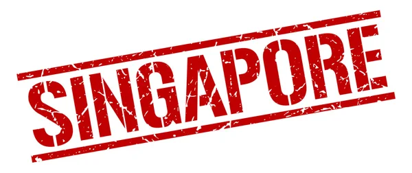 Szingapúr piros négyzet bélyegző — Stock Vector