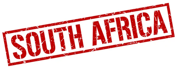 Sudáfrica sello cuadrado rojo — Vector de stock
