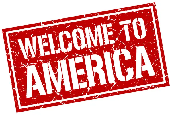 Welcome to America stamp — Stock Vector
