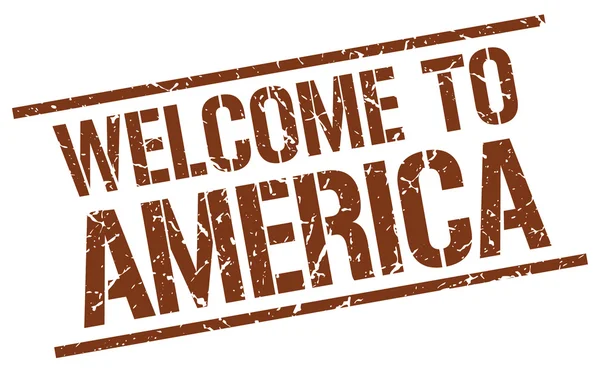 Welcome to America stamp — Stock Vector