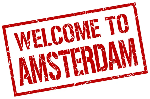 Välkommen till Amsterdam stämpel — Stock vektor