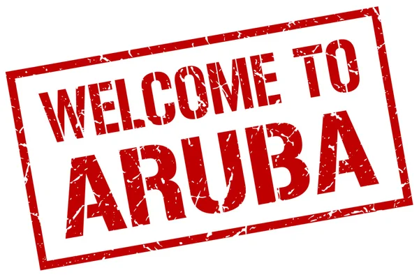 Welcome to Aruba stamp — Stock Vector