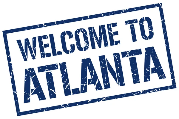 Benvenuto al francobollo Atlanta — Vettoriale Stock