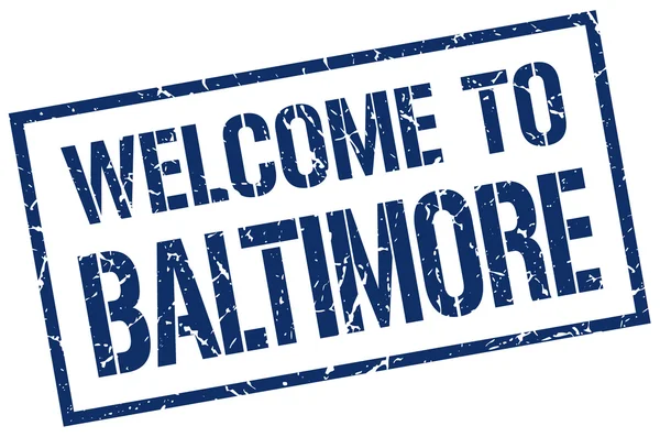 Willkommen bei baltimore Briefmarke — Stockvektor