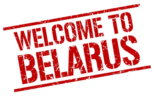 Welcome to Belarus stamp — Stock Vector