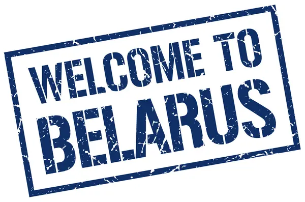 Welcome to Belarus stamp — Stock Vector