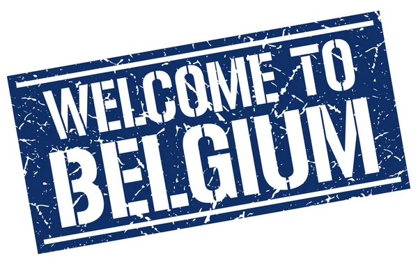 Welcome to Belgium stamp — Stock Vector