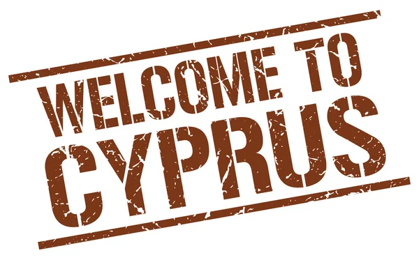 Welcome to Cyprus stamp — Stock Vector
