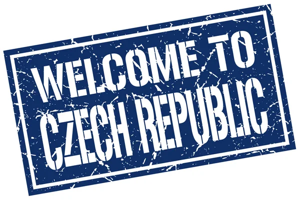 Bienvenido al sello de República Checa — Vector de stock