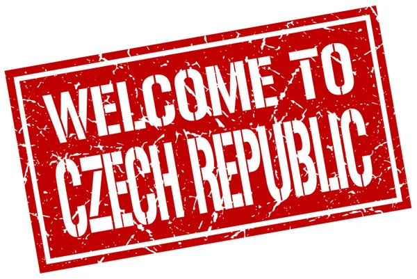 Welcome to Czech Republic stamp — Stock Vector