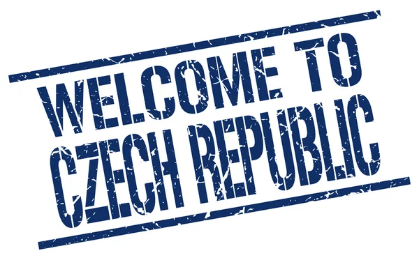 Welcome to Czech Republic stamp — Stock Vector