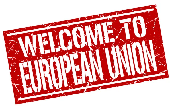 Bem-vindo ao selo da União Europeia — Vetor de Stock