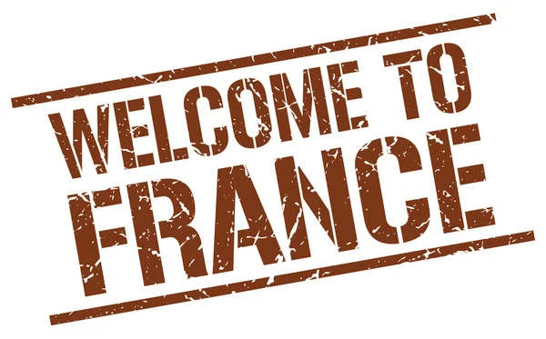 Benvenuto a francobollo Francia — Vettoriale Stock