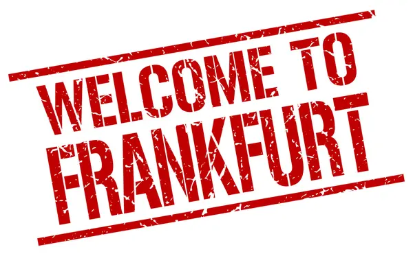 Welcome to Frankfurt stamp — Stock Vector