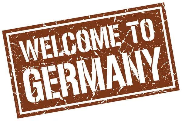 Benvenuto in Germania timbro — Vettoriale Stock