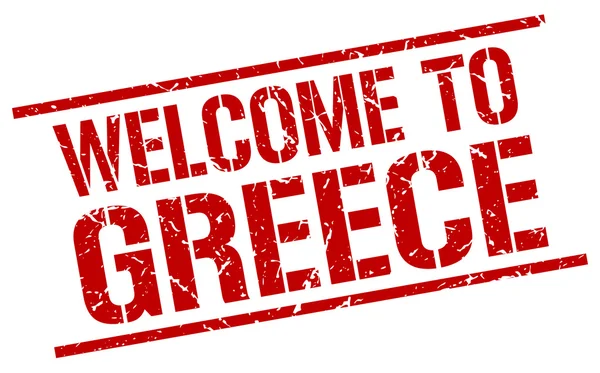 Welkom in Griekenland stempel — Stockvector