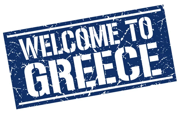 Willkommen bei der griechischen Briefmarke — Stockvektor