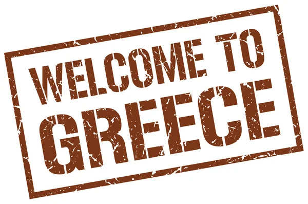 Welcome to Greece stamp — Stock Vector