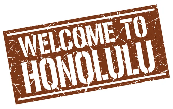 Bienvenue au timbre Honolulu — Image vectorielle