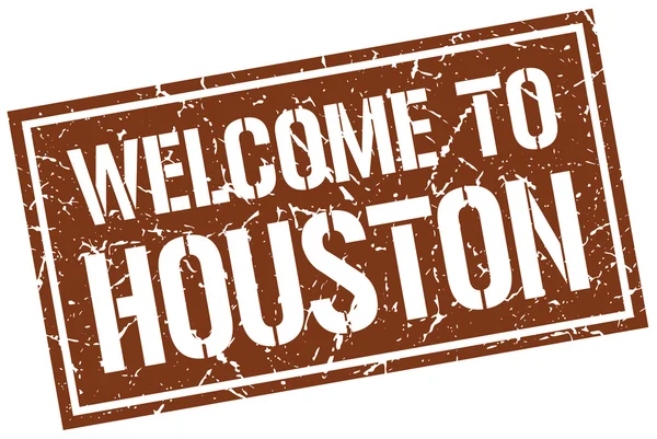 Benvenuto a Houston francobollo — Vettoriale Stock