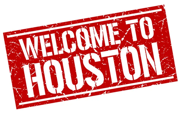 Benvenuto a Houston francobollo — Vettoriale Stock