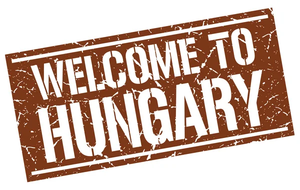 Bem-vindo ao selo Hungria — Vetor de Stock