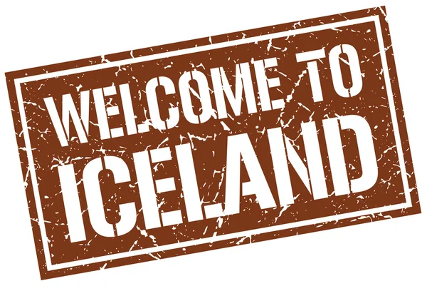 Willkommen auf der isländischen Briefmarke — Stockvektor