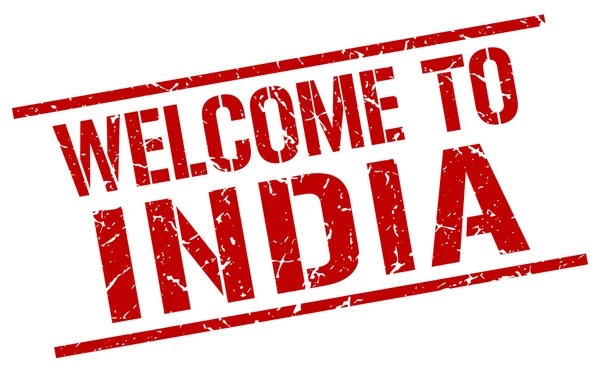 Välkommen till Indien stämpel — Stock vektor