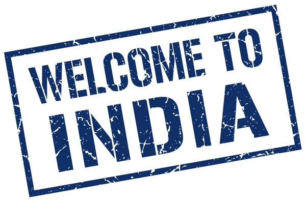 Välkommen till Indien stämpel — Stock vektor