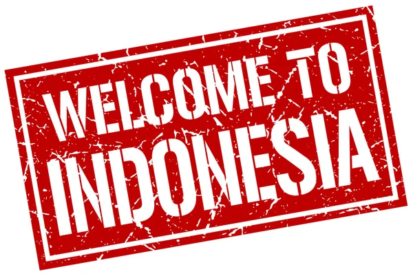 Selamat datang di cap Indonesia - Stok Vektor