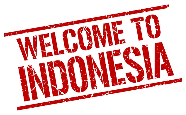 Endonezya damga hoş geldiniz — Stok Vektör