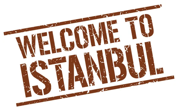 Benvenuto al francobollo di Istanbul — Vettoriale Stock