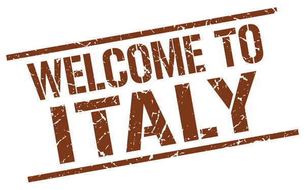 Welkom bij Italië stempel — Stockvector