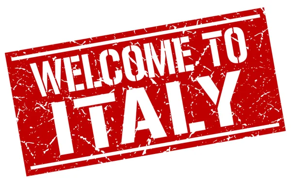 Benvenuto in Italia timbro — Vettoriale Stock