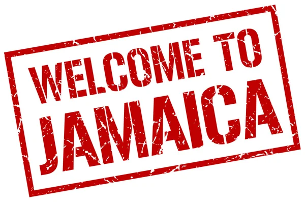 Welcome to Jamaica stamp — Stock Vector