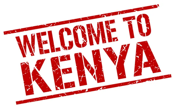 Welcome to Kenya stamp — Stock Vector