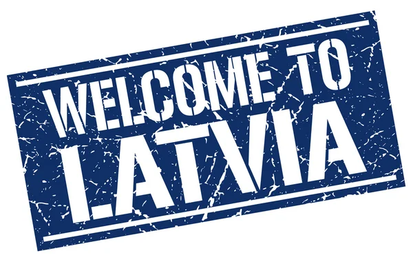 Welcome to Latvia stamp — Stock Vector