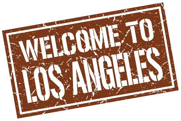에 오신 것을 환영 합니다 로스 앤젤레스 스탬프 — 스톡 벡터