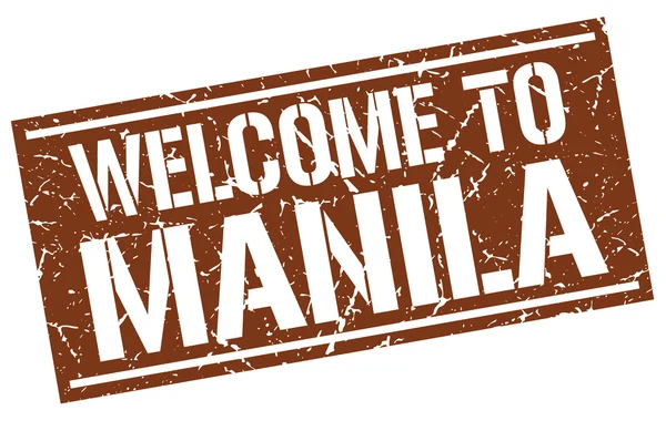 Welcome to Manila stamp — Stock Vector