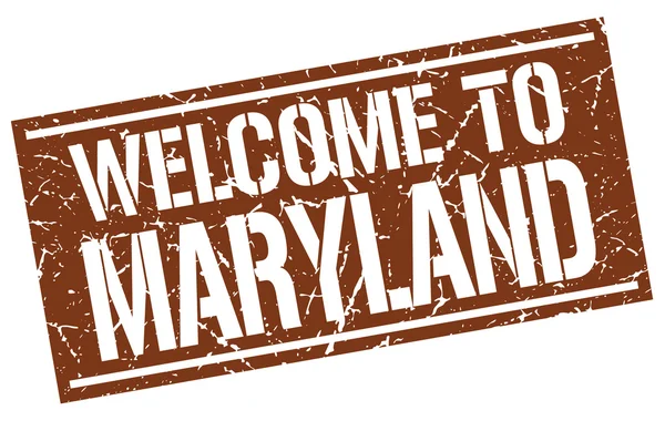 Benvenuto a Maryland francobollo — Vettoriale Stock