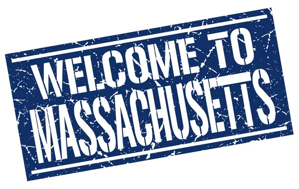 Welcome to Massachusetts stamp — Stock Vector