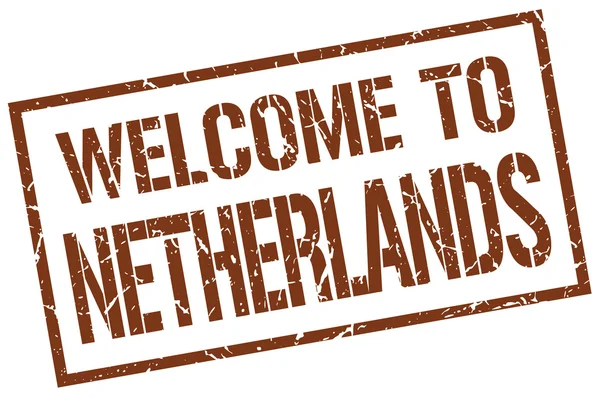 Bem-vindo ao selo dos Países Baixos — Vetor de Stock