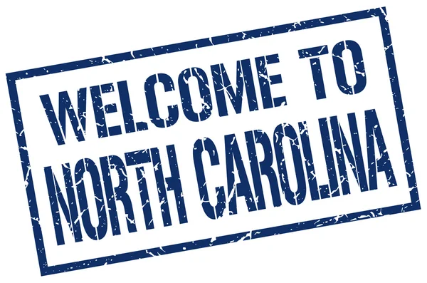 Benvenuto nel francobollo North Carolina — Vettoriale Stock