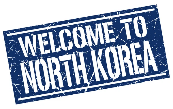 Welkom op Noord-Korea stempel — Stockvector