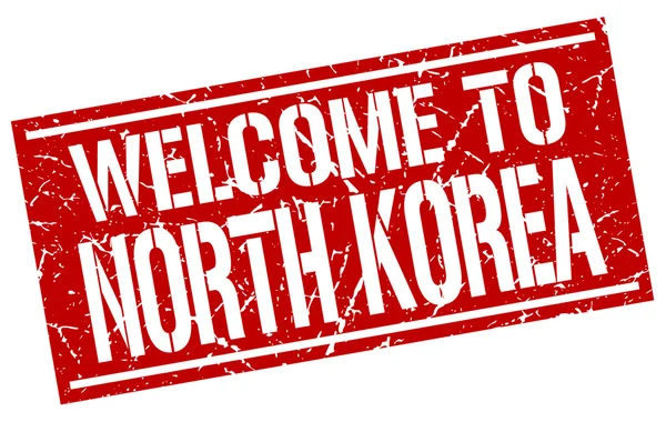 Welcome to North Korea stamp — Stock Vector