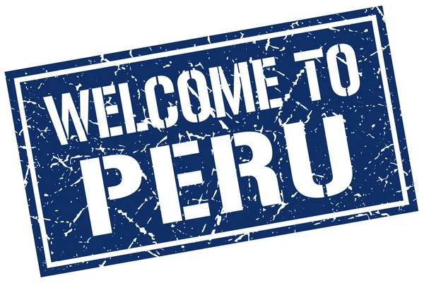 ペルー スタンプへようこそ — ストックベクタ